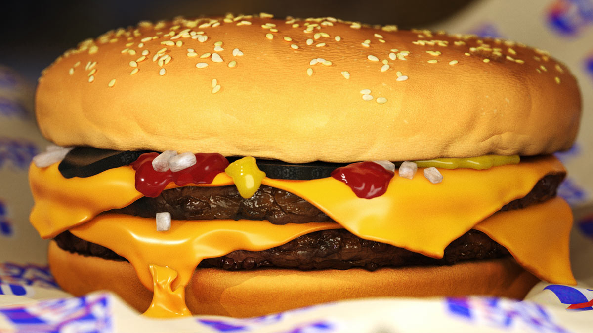 Rendering von einem Burger